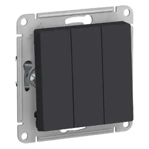 Механизм выключателя трехклавишный СП AtlasDesign 10А IP20 (сх. 1+1+1) 10AX карбон SE ATN001031 Systeme Electric