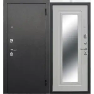 Дверь мет. FERRONI Царское зеркало 960х2050 "Л" Металл/Белый ясень МДФ