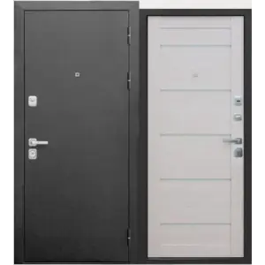 Дверь мет. FERRONI 9см 960х2050 "Пр" Серебро/Лиственница беж царга