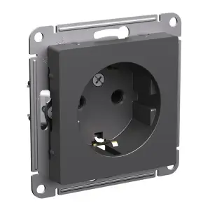 Механизм розетки одноместный СП AtlasDesign 16А IP20 с заземлением базальт ATN001443 Systeme Electric