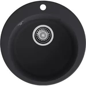 Мойка композитная GRANFEST URBAN GF-UR-649 1-чаша D-490мм + коландер, цвет черный