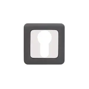 Накладка дверная квадратная под цилиндр АЛЛЮР АРТ ET-S1 MBN/CP(4242) графит/хром