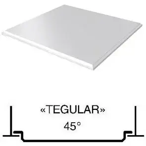 Кассета АЛБЕС AP 600A6 /(Tegular)/45°/ белый 9003 (оцинк.)