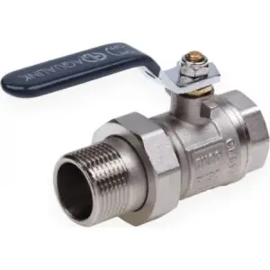 Кран шаровой со сгоном прямой FM 1 1/4" U гайка-штуцер ручка AQualink