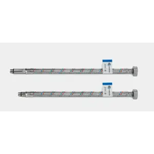 Подводка гибкая для смесителя 80 см (2 шт.) стальная гайка (AQUALINE 25)