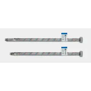 Подводка гибкая для смесителя 120 см (2 шт.) стальная гайка (AQUALINE 25)