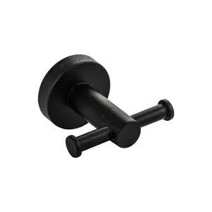 Крючок GFmark двойной из нержавеющей стали, на круглом основании, цвет ЧЁРНЫЙ, арт 82114