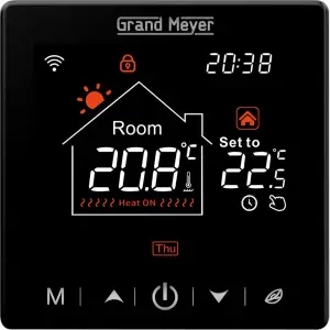 Терморегулятор программируемый Grand Meyer SN-20 с функцией Wi-Fi черный