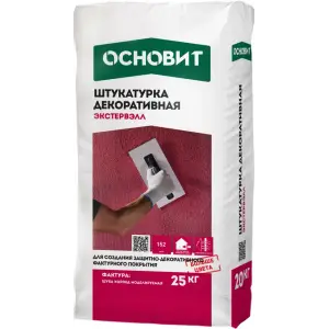 Штукатурка декоративная ОСНОВИТ ЭКСТЕРВЭЛЛ ШУБА OS-2,0 WS фракция 2,0 мм белая 25 кг