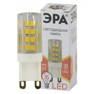 Лампа светодиодная 3,5Вт G9 220В 2700K 400Лм (желтый) ЭРА, JCD-3,5w-220V-corn, ceramics-827-G9