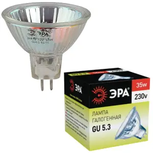 Лампа галогенная 35Вт G5.3(JCDR, MR16) 230В 3000К ЭРА Cl