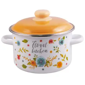Кастрюля Appetite Floral kitchen 6RD181M эмаль 3л