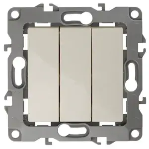 Выключатель трехклавишный СП Эра12, слоновая кость (10АХ-250В) арт.12-1107-02