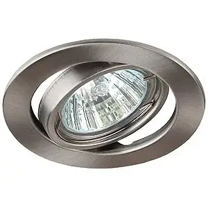 Светильник точечный ЭРА ST2A SN штампованный поворотный MR16, 12V/220V, 50W сатин никель
