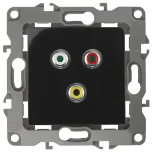 Розетка RCA Эра12 IP20, чёрный, арт.12-3113-06