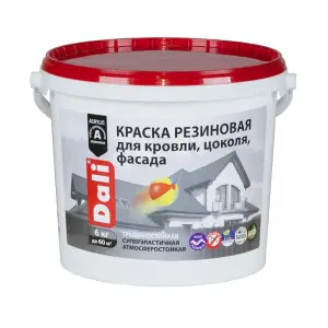 Краска ВД резиновая фасадная DALI черная, 6 кг ( Т-ра перевозки не ниже +5град)