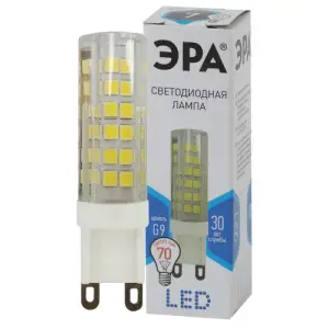Лампа светодиодная 7Вт G9 220В 4000K 560Лм (белый) ЭРА, JCD-7w-220V-corn, ceramics-840-G9