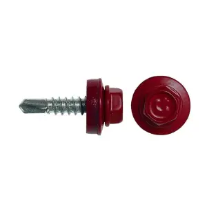 Саморез кровельный 4,8x35 сверло №1 (красное вино) RAL 3005 (ведро №2 100шт) DAXMER