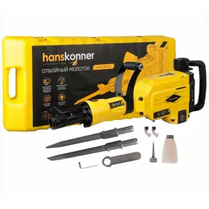 Молоток отбойный Hanskonner HRH2150VC, 2100Вт, 50Дж, HEX, пика, долото 30х400, кейс