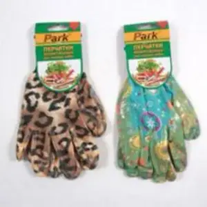 Перчатки садовые PARK EL-F002, размер 9 (L), 2 цвета, полиэстер+нитрил