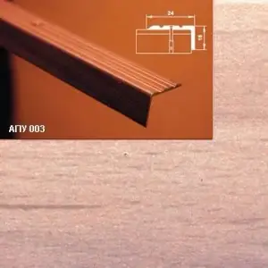 Порог АПУ 003 алюминиевый 1800*24*18 мм угловой (35-орех светлый)