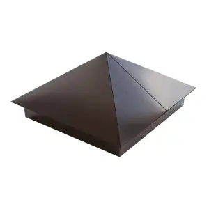 Колпак на столбы для ограждений 390*390мм цвет 8017 (шоколад) 0,4мм