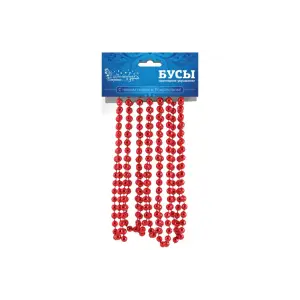Бусы "Блеск", длина 2,7 м, цвет - красный