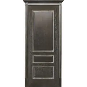 Дверь PORTE VISTA Вена глухая черная патина серебро тон 21 60, шпон