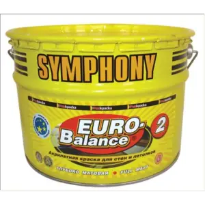 Краска ВД интерьерная акрилатная глубокоматовая SYMPHONY евро-баланс 2 9л