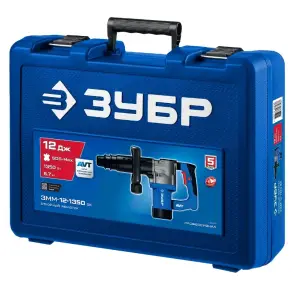 Молоток отбойный, ЗУБР ЗММ-12-1350 ВК "Профессионал", SDS-Max, 12Дж, 1350Вт, АВТ