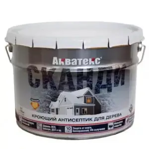 Антисептик кроющий для дерева Акватекс СКАНДИ лакрица 9 л