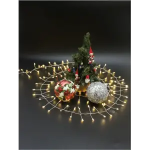 Гирлянда светодиодная на медном проводе "Фейерверк" 3 м USB 200 LED теплый белый IP20 Фарлайт