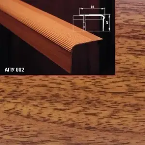 Порог АПУ 002 алюминиевый 1350*55*43 мм угловой (14 дуб деревенский)