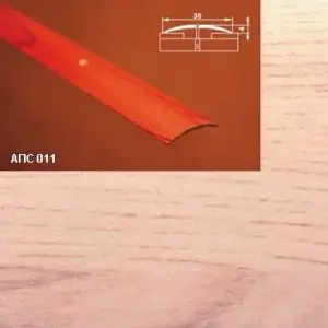 Порог АПС 011 алюминиевый 1800*30*4 мм одноуровневый (34 ясень светлый)