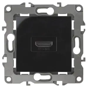 Розетка HDMI Эра12 IP20, чёрный, арт.12-3114-06