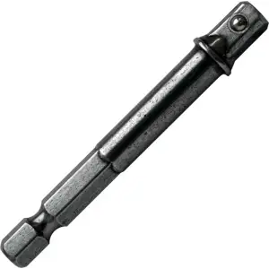 Адаптер для головок, длина 65 мм, хвостовик шестигранник 1/4", квадрат 1/4". ПРАКТИКА