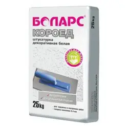 Штукатурка декоративная БОЛАРС КОРОЕД зерно 2,5 цементная белая 25 кг