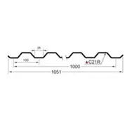 Профнастил С-21(Тип), 0.35 мм (Эконом), PE, RAL ** Stynergy, 1.051 * м2