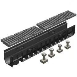 Лоток водоотводный GIDROLICA Pro DN100 C250 пластиковый 1000*145*152 мм арт.800pro