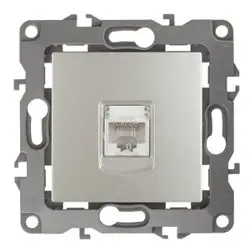 Розетка информационная СП (RJ45), Эра12, перламутр, арт.12-3107-15