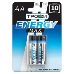 Элемент питания LR6(АА) алкалиновый (уп. блистер 2шт) ТРОФИ ENERGY MAX