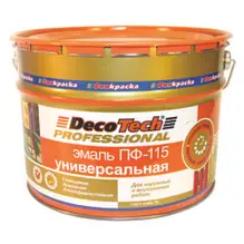Эмаль ПФ-115 серая (RAL 7040) 2,8 кг DecoTech ГОСТ 6465-76 (Т-ра перевозки не ниже -4град)