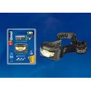 Фонарь налобный Uniel Стандарт «Hawkeye- 3Watt+», пластиковый корпус, 3 Watt LED, 3хААА, черный, S-HL017-C Black