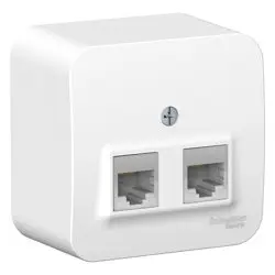 Розетка компьютерная 2-местная ОП BLANCA RJ45 кат.5e белый Systeme Electric BLNIA045451