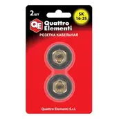 Кабельный разъем (розетка кабельная) сварочного аппарата QUATTRO ELEMENTI SК 16-25 ( до 200 А/45В) 2 шт в блистере