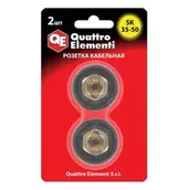 Кабельный разъем (розетка кабельная) сварочного аппарата QUATTRO ELEMENTI SК 35-50 ( до 315 А/45В) 2 шт в блистере