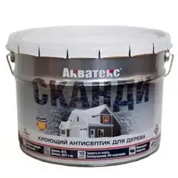 Антисептик кроющий для дерева Акватекс СКАНДИ лакрица 9 л