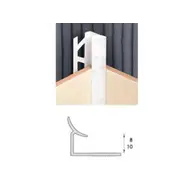 Профиль для плитки ИДЕАЛ внутренний 10 мм, белый (длина 2,5 м.п.)