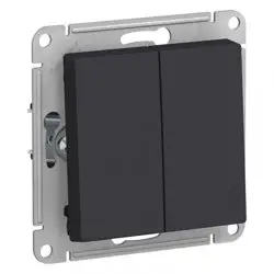 Механизм выключателя двухклавишный СП AtlasDesign 10А карбон SE ATN001051 Systeme Electric