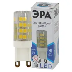 Лампа светодиодная 5Вт G9 220В 4000K 400Лм (белый) ЭРА, JCD-5W-CER-840-G9 Стандарт